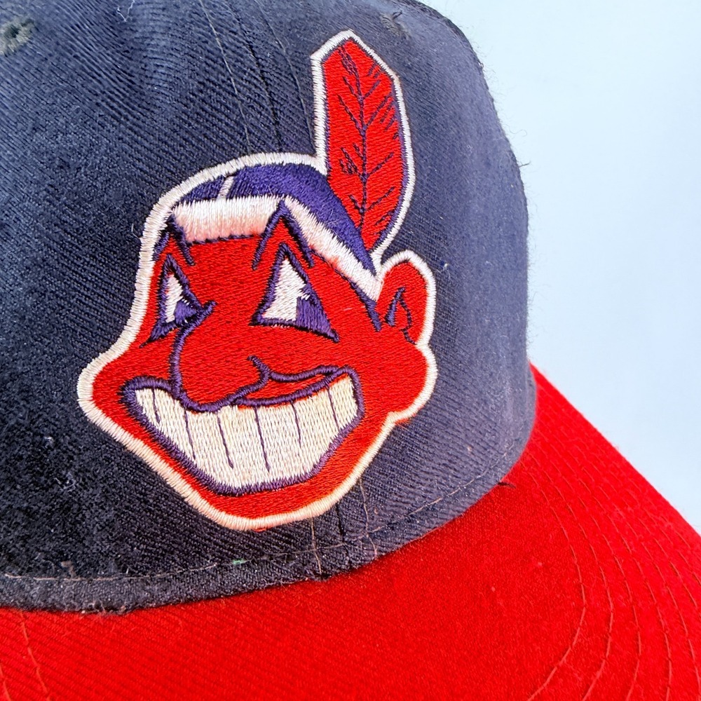 Vintage‎ Cleveland Indians Fitted Hat  Cap New Era Pro Model Diamond USA 6 3/4